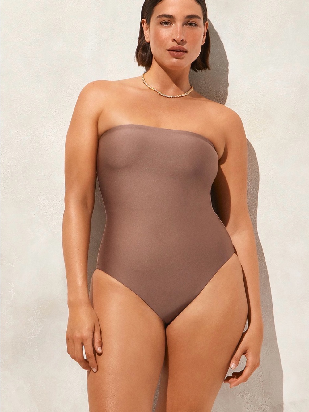 New‎ J Crew Brown Gemma bandeau one-piece in Classic Sculpt size 20 22 #302